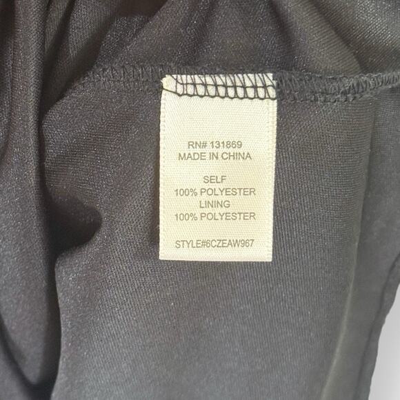 Evolutionary Apparel Black Chiffon Swiss Dot Mini Dress Size L Sleeveless V-Neck - Picture 4 of 11